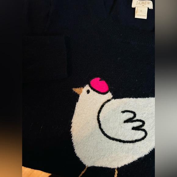Women's Dark Navy Sweater with Bird Design - Picture 7 of 9
